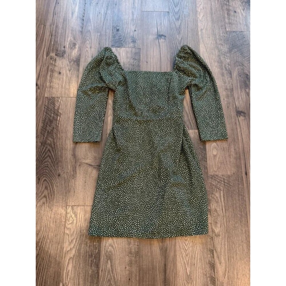 Small Leith Green White Polka Dot Mini Dress Women's Size Small